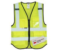 Salzmann Safety Vest - Made With 3M Reflective Material - Hi-Vis Vest With Zip & Multiple Pockets - Yellow Mesh