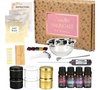 SALZOYART Candle Making Kit for Adults | Soy Candle Making Kit | Candle Making Kits UK | Candle Making Starter Kit with Scents Soy Wax Thermometer Instructions for Candle Making (SoyWaxKIT)