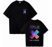 Sam and Colby Xplr Sporty Loose T-shirt Tops Hip-hop Street Style Suitable for Casual Wear (1 XL)
