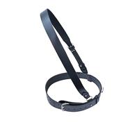 SAM Brown Adjustable Genuine Leather Shoulder Belt, Black, Unisex Harness Strap for Adults, Cosplay, Display or Costume Use, Heavy Duty Brass Buckle, Sizes 32 to 50, Leather Display Belt (46)