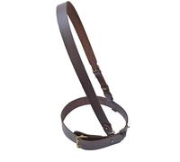 Sam Browne Leather belt, Military Parade Dress Belt with Adjustable Strap, Brown colour Cross Belt, Ceremonial Army Officer Uniform Accessory with Gold Brass Buckles, sizes (32-50) (46)