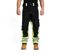 Sam Caan® Hi Vis Mens Work Trousers Softshell Men High Visibility Viz Reflective Water Resistant Cargo Rain Proof Repellent Windproof Safety Site Work Wear Builder Pants Soft Shell Workwear Warm
