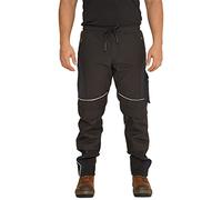 Sam Caan® Hi Vis Mens Work Trousers Softshell Men High Visibility Viz Reflective Water Resistant Combat Cargo Rain Proof Repellent Windproof Safety Site Work Wear Builder Pants Soft Shell Workwear