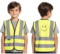 Sam Caan Kids Hi Vis Safety Vest Smiley Face Children Reflective High Visibility Jacket for Boys & Girls Child Hi Viz Waiscoat Outdoor Vest (Ages 6-9, 10-13 Years)