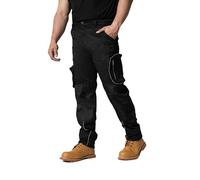 Sam Caan® Mens Work Trousers Workwear Safety Trouser Multi Function Pockets Combat Cargo Working Pants for Men Black