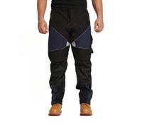Sam Caan Softshell Mens Work Trousers Fleece Lined Water & Wind Proof Combat Cargo Safety Pants Sty4 Blk-Nvy-40W/30L