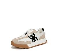 Sam Edelman Langley 3 Lace-Up Trainers for Women - Medium Fit White/Tan UK 4