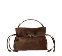 Sam Edelman Poppy Small Drawstring Tote Suede Spiced Pecan