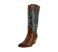 Sam Edelman Women's James Western Boot, Green/Copper Leather, 5