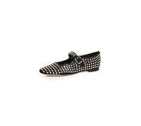Sam Edelman Women's Michaela Mary Jane Flat, Black Suede Gem, 5 UK