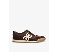 Sam Edelman Womens Sam Edelman Ivey Branded Leather and Suede Low-Top Trainers Brown/Oth Eur 35 / 2 UK Women