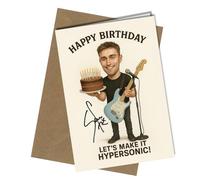 Sam Fender Birthday Card - Funny “Let’s Make It Hypersonic” Greeting with Reproduction Printed Autograph | Retro Pop Rock Music Collectible for Men and Women No1973