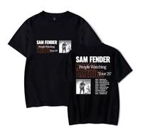 Sam Fender People Watching North America Tour 2025 Merch T-Shirt Unisex Crew Neck Short Sleeve Top (Black,L)
