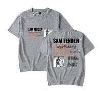 Sam Fender People Watching North America Tour 2025 Merch T-Shirt Unisex Crew Neck Short Sleeve Top (Grey,S)