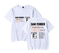 Sam Fender People Watching North America Tour 2025 Merch T-Shirt Unisex Crew Neck Short Sleeve Top (White,XXS)