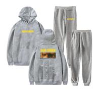 Sam Fender People Watching Tour 2025 Hoodie Jogger Pants Two Piece Sets Sweatshirts+Sweatpants Women Men's Set (Gray,S)