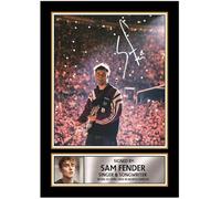 Sam Fender Printed Signed Poster Print - Live Arena Concert Portrait Wall Art - Indie Rock Guitar Performance Music Memorabilia Gift, A4 Poster Print (297x210mm)