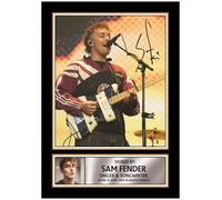 Sam Fender Printed Signed Poster Print - Live Concert Guitar Portrait Wall Art - Indie Rock Music Memorabilia Décor for Fans, A3 Poster Print (420x297mm)