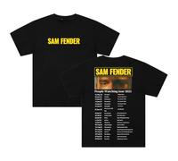 Sam Fender T-Shirt 2025 People Watching Tour Merch Crewneck Short Sleeve Cotton Tee Women Men Streetwear Tops (Black,3XL)