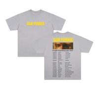 Sam Fender T-Shirt 2025 People Watching Tour Merch Crewneck Short Sleeve Cotton Tee Women Men Streetwear Tops (Gray,XS)