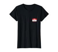 Sam, Hello My Name is Name Tag, Badge Value Graphic T-Shirt, Women, Black, XS