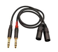 Sam&Johnny 2-Pack 2ft 1/4" to XLR Cable, 6.35mm TRS to XLR Male Stereo Balanced Adapter Cable for Microphone, Mixer, Amplifier, Soundbox, Guitar, Tuner