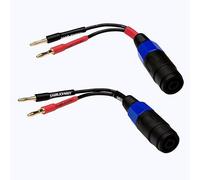 Sam&Johnny 4mm Banana Plug to Female Speakon Speaker Adapter Cable 12AWG, 6 Inch - Mono Speakon Female Jack to Banana Cable - 2 Pack