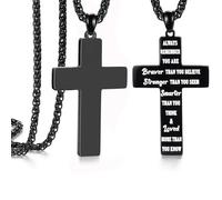 SAM & LORI Cross Necklace for Men Boys Graduation Gifts Him Chain 1st First Communion Confirmation Gifts Teenage Teen Birthday 13 Year Old Pendant Christmas Stocking Stuffers Valentines Day Easter