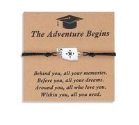 SAM & LORI Unique Graduation Gifts-State Map Compass Charm-Graduation Cap Box-Adjustable Bracelet for 5th 8th Middle School High School College Grads, Adjustable, Stainless Steel, no gemstone