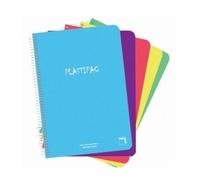 SAM - PACSA Pack of 5 A-4 Liettes, Assorted Colours, 80 Sheets, 90 g, Horizontal Line 8 Cm