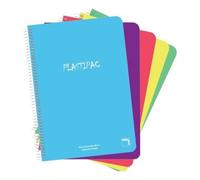SAM - PACSA Pack of 5 Sheets FOLIO with Transparent Polypropylene Cover Series Plastic 80 Sheets Square 4 x 4 Paper 90 g Assorted Colours