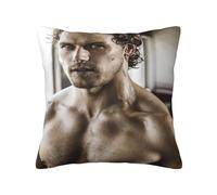 Sam Star Heughan Throw Pillow Covers Square Throw Pillow Case Print Graphic Decorative Pillowcase for Bedroom Sofa Living Room 16"X16"