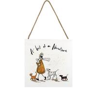 Sam Toft A Bit Of An Adventure Wooden Plaque White/mustard Yellow/black (One Size)