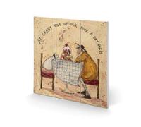 Sam Toft At Least One Of Our Five A Day Doris Wood Square Plaque Beige/brown/white (30Cm X 30Cm)