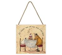 Sam Toft At Least One Of Our Five A Day Doris Wooden Block (20cm x 20cm x 2.7cm) (Beige/Brown/White)