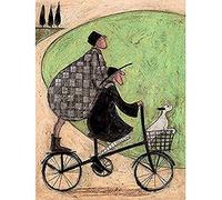 Sam Toft "Double Decker Bike" Canvas Print, Cotton, Multi-Colour, 3.20 x 60.00 x 80.00 cm