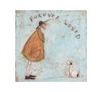Sam Toft Forever Loved Dog Print, Blue/Brown, 40cm x 40cm, Matte Finish