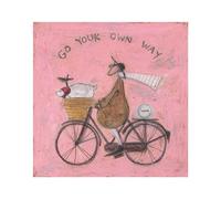 Sam Toft Go Your Own Way Print (40cm x 40cm) (Pink/Brown)