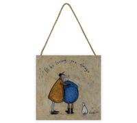 Sam Toft Ill Be Loving You Always Wooden Plaque Beige/mustard Yellow/blue (One Size)