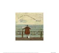 Sam Toft It Ebbs & Flows And Comes & Goes... Print Blue/brown/beige (30Cm X 30Cm)
