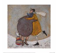 Sam Toft It´s Cuddle Up Time Poster (40cm x 40cm) (Grey/Yellow/White)