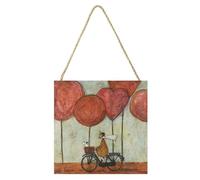 Sam Toft Love Is All Around Wooden Plaque (One Size) (Maroon/Ocean Green)