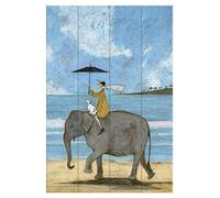 Sam Toft on The Edge of The Sand Wooden Wall Art, Multi-Colour, 40 x 59 cm