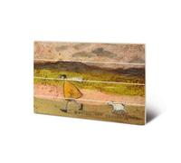 Sam Toft Racing The Clouds Home Wood Small Plaque Brown/green (59Cm X 40Cm)