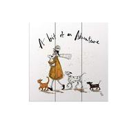 Sam Toft SQ12617A Wooden Print 30 x 30 cm (a little adventure), MDF, Multi-Colour, 30 x 30 x 1.2 cm
