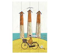 Sam Toft The Square The Round and The Arched Wood Print, Multi-Colour,40 x 59 cm