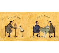 Sam Toft Two Tea for Three Canvas Print, Multi Coloured, 30 x 60cm