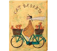 Sam Toft WDC100014 Cat Baskets Canvas Print, Cotton Blend, Multi-Colour, 60 x 80 x 3.2 cm