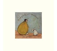 Sam Toft We Got This Print - Digital Paper Wall Art - 30cm x 30cm Blue/Brown/Yellow