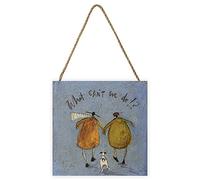 Sam Toft What Can´t We Do!? Wooden Block (20cm x 20cm x 2.7cm) (Blue/Brown)